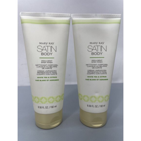 2 Mary Kay Satin Body Indulgent Shea Wash 6.5oz White Tea & Citrus New Sealed - Picture 1 of 2